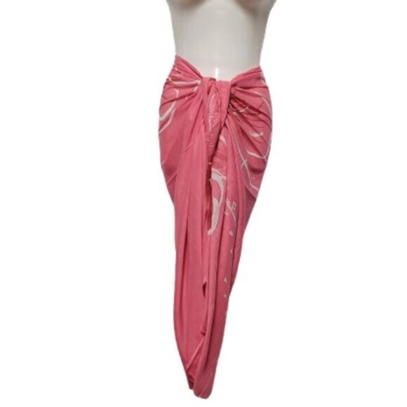 Womens Sarong Pareo Cotton Wrap HandPainted Batik Wrapskirt Beachwear -NEW - Picture 5 of 6